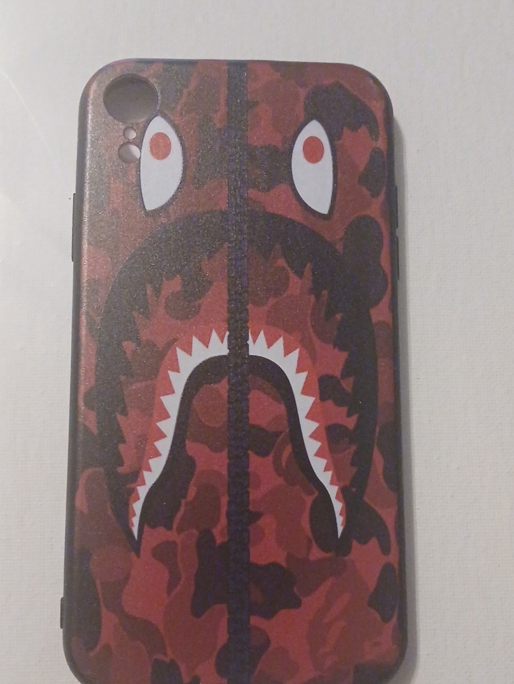 Red Camo Shark Graphic Phone Case - Unbranded